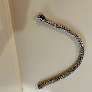 John Hardy classic chain bracelet, 6.5 mm, black sapphire pave stones